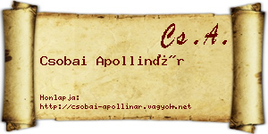Csobai Apollinár névjegykártya